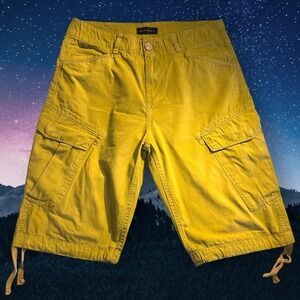 Decibel Cargo Shorts Men's 32 12" Inseam Drawstring Leg Regular Fit Caramel